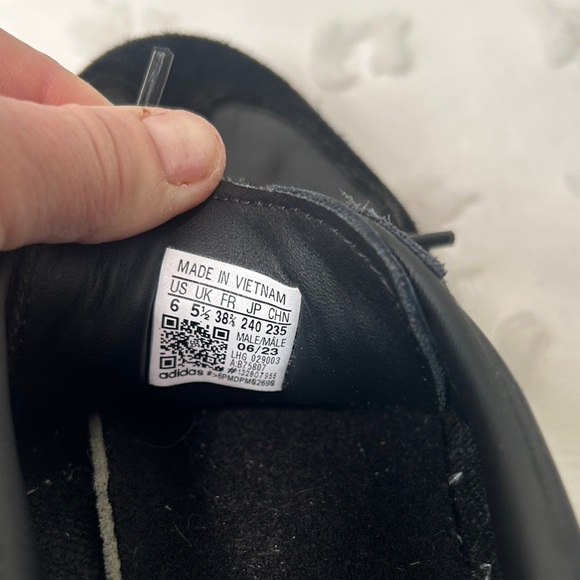 adidas womens Black Sneakers with White Three Stripes - Picture 5 of 6